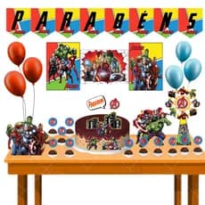 Kit festa em casa Vingadores hulk homem de ferro capitão america decoração aniversário