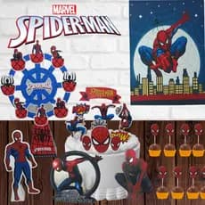 Kit festa em casa simples Homem Aranha decoração aniversário topo de bolo