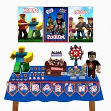 Kit festa decoração aniversario Roblox infantil gamer só um bolinho