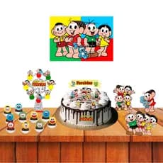 Kit festa em casa só um bolinho Turma da Monica decoração aniversário topo de bolo