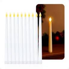 Kit 10 Vela De Led Decorativa Castiçal Palito Decoração Casamento Namoro Eletrônica Grande