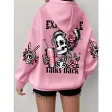 Moletom Mulher Caveira Rosas Paz Amor Novo!