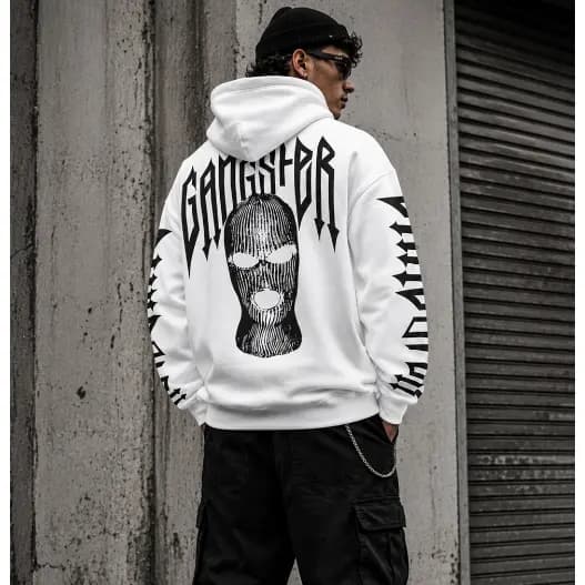 Casaco Blusa Moletom Gangster Black & White Collection Streetwear