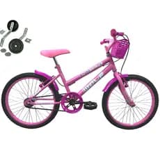 Bicicleta Infantil Aro 20 Feminina + Cesta + rodinhas
