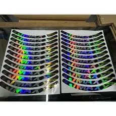 Adesivos HOLOGRÁFICO aro Vzan Vmaxx modelo Dh Aro 26 Mtb Bicicleta Freio a disco 12 UNIDADES PRETO