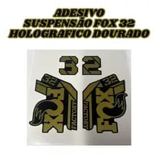 Adesivo HOLOGRÁFICO DOURADO Para Suspensão Fox 32 Decalque Adesivo Garfo Mtb Bike