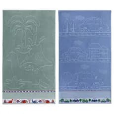 Kit 2 Toalhas Banho Infantil Criança Algodão Jacquard Menino 1,20m X 0,70m Estampas Carro e Dinossauro