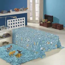 Cobertor Coberta Manta Criança Kids Infantil Solteiro Feras Dinossauro 1,50x2,20m