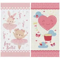 Kit 2 Toalhas De Banho Praia Piscina Algodão Kids Criança Balé Ballet Doce Céu