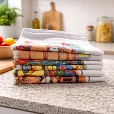 Kit 10 Panos de Prato Pé de Galinhas Estampas Variadas