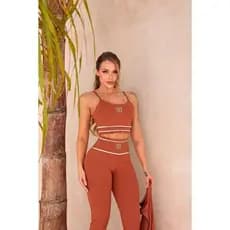Conjunto para academia atividades fisicas top e legging alta compressão