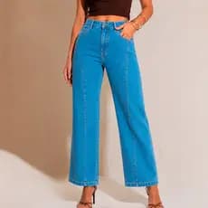 Calça Mom Jeans Feminina Cintura Alta Barrel