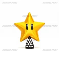 Estrela Topo de árvore Super Mario dourada Decoração Enfeite Natal retro