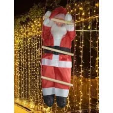 papai Noel subindo a escada grande 65 cm Decoração Natal Enfeites