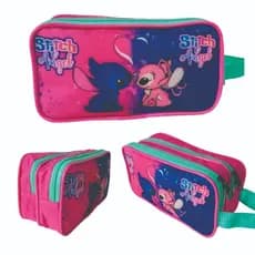 estojo escolar angel  stich duplo dosis ziper