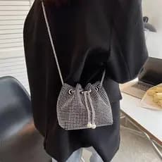 Bolsa de festa femenina transversais Strass diamante saco de corrente festa nova