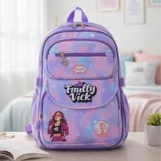 Mochila Youtuber Turma do Rosa Escolar Infantil Emily Vick Feminina Grande  LILA