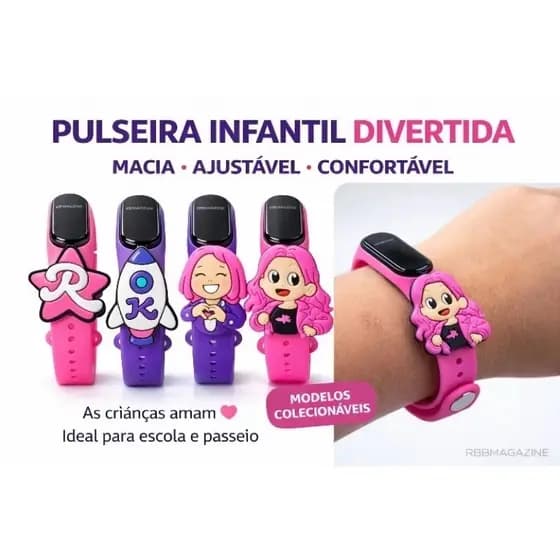 Relógio À Prova D'água Infantil Emily Vick e Ketlin Dos Rosas