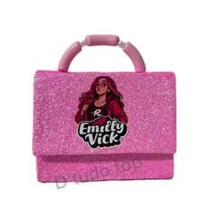 Bolsa Emily Vick / bolsa infantil brilhosa de menina com corrente / Pink Dos Rosas moda 2026 blogueirinha
