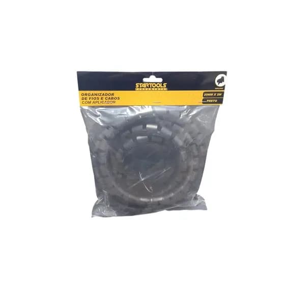 Organizador de Fios e Cabos com Aplicador 20mmx2m - Preta