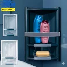 Suporte Cantoneira Prateleira Porta Shampoo Condicionador Sabonete de Parede Banheiro Box