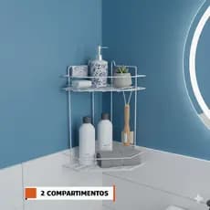 Porta Shampoo Cantoneira Prateleira Toalha Condicionador Suporte Acessorio Organizador Casa Banheiro