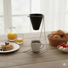 Suporte Porta Coador Café Plástico Cromado Grande C/ Porta Filtro Plástico Para Cozinha Decoração
