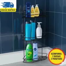 Porta Shampoo  Cantoneira Organizador Prateleira Suporte Sabonete Tripla e Dupla Parede Banheiro Box