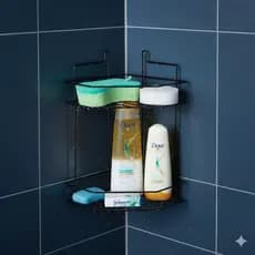 Porta Shampoo Cantoneira Prateleira Suporte Duplo Organizador Banheiro  Shampoo Xampo Condicionador