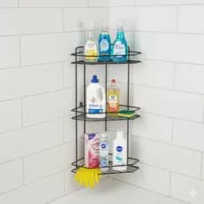 Cantoneira Porta Produto de Limpeza 3 Andares Organizador Lavanderia Multiuso Prateleira Banheiro