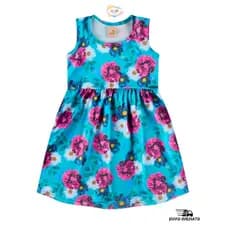 Vestido Infantil Juvenil Menina Verão Crepe Estampa Flores