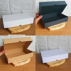 Caixa Retangular Grande 20cm x 14cm x 4cm para Lembrancinhas Branco, Kraft ou Preto