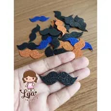 Aplique EVA Dia dos Pais Bigode para caixinhas, lembrancinhas e demais - 10, 20, 30 ou 50 unidades
