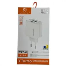 Kit carregador  para celulares + cabo TURBO da linha PRO