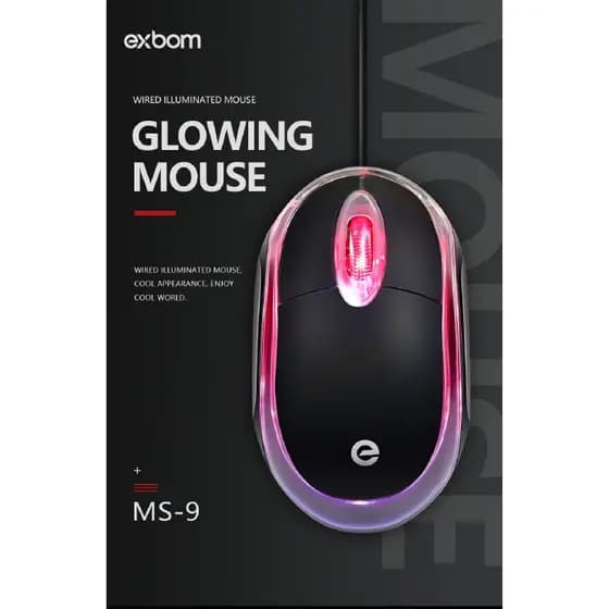 Mouse USB óptico MS-9 e MS-10 com LED