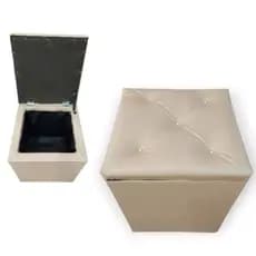 PUFF BAÚ Quadrado 34x34x43 CM Organizador E Decorativo Muito lindo