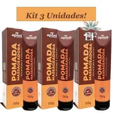 Kit 3 Unidades Pomada Massageadora MULATEIRO e COPAÍBA 150g APINIL