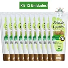 Caixa Com 12 Unidades Creme Hidratante Sebo de Carneiro com Óleo de Argan e Cacau 190g Apinil