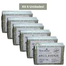 Kit 6 Unidades Sabonete em Barra ARGILA VERDE 110g Cheiro D´Ervas