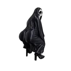 Estátua Mulher com Máscara do Pânico com Salto Alto (Edição Limitada) Decoração Divertida