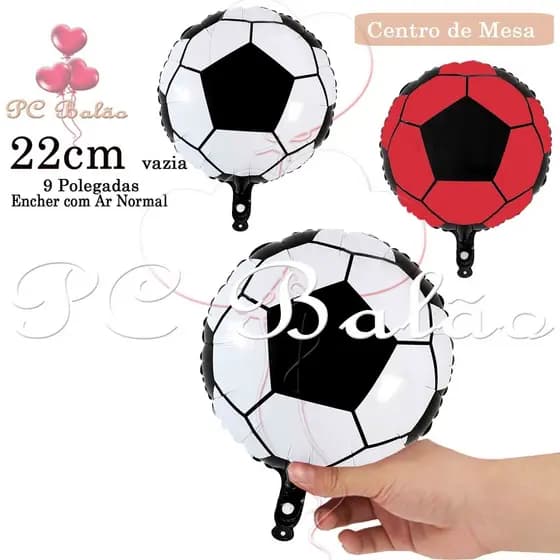 Balões Metalizado Bola Futebol 22cm