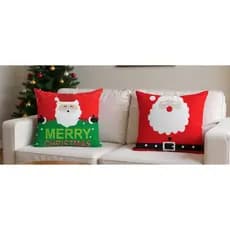 kit 2 Lindas Capas de Natal Para Almofadas Decoração Natalina 45x45 para Sala Merry Chrismas e Papai Noel