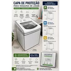 Capa Máquina de Lavar Impermeável PVC Premium Anti-Poeira Ajustável Universal Plastico Grosso