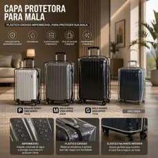 Capa Protetora de Mala de Viagem Transparente PVC Cristal Grosso – Resistente a Arranhões