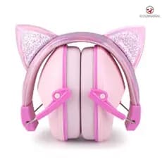 Orelhas De Gato Rosa Crianças Earmuffs Ajustável Anti-Ruído Protetor Auditivo Para Estudo E Sono Cancelamento De zctz4d8