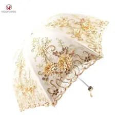 Guarda-Sol De Renda UV Dobrável 3D Flor Bordado Chuva Ao Ar Livre Verão Casamento E zctz4d8bet.br