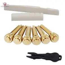 Conjunto De Substituições De Pinos De Abalone Para Guitarra Acústica , Porca De Extremidade De Corda De Ponte (Latão E S