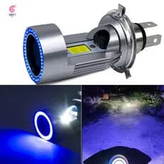 Lâmpada De Teto LED H4 Para Motocicleta Hi/Lo Beam Com Luz Diurna De Olho De Anjo 25W 3000LM Super Brilhante 6000K