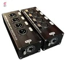 1Pair 4-Canais 3-Pin XLR Áudio E DMX Sobre Extensor De Cabo De Rede 1 Macho + 1 Fêmea Preto