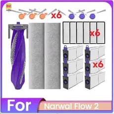 Para 2 Robô Aspirador De Pó Substituição Escova Principal Lateral Filtro Hepa Saco Rolo